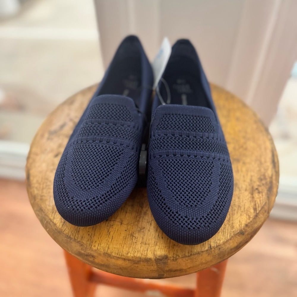 NWT Time and Tru Women's Knit Loafers Navy Blue Slip On Flats Comfort Size 6.5 - Picture 3 of 6